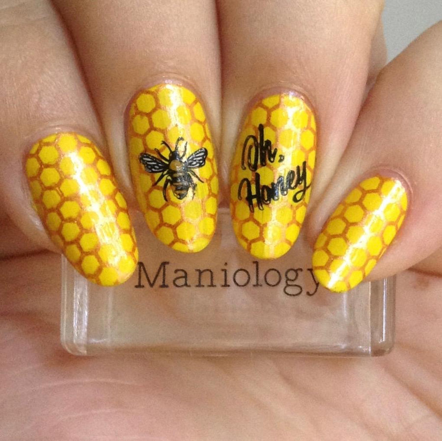 Maniology - Stamping Plate - CYO Design Contest: Bees #M093 - Nail Art at Beyond Polish
