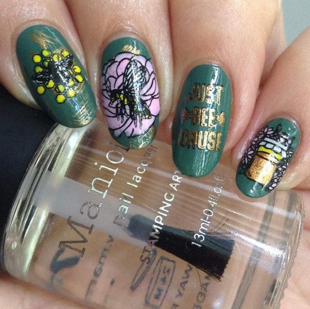 Maniology - Stamping Plate - CYO Design Contest: Bees #M093 - Nail Art at Beyond Polish
