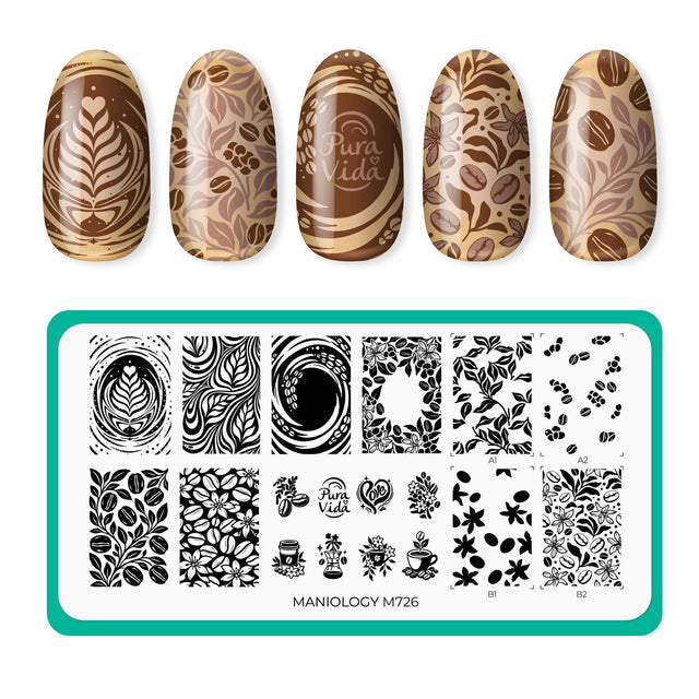 Maniology - Stamping Plate - Cafe Con Leche (M726) - Nail Art at Beyond Polish