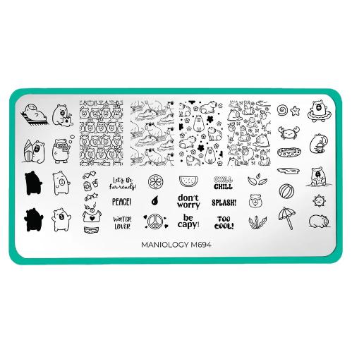 Maniology - Stamping Plate - Capy Chill #M694 - Nail Art at Beyond Polish