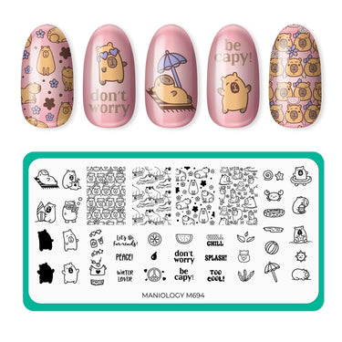 Maniology - Stamping Plate - Capy Chill #M694 - Nail Art at Beyond Polish