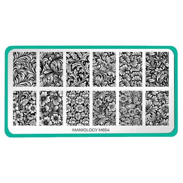 Maniology - Stamping Plate - Carved Motifs - M654 - Manicure & Pedicure Tools at Beyond Polish