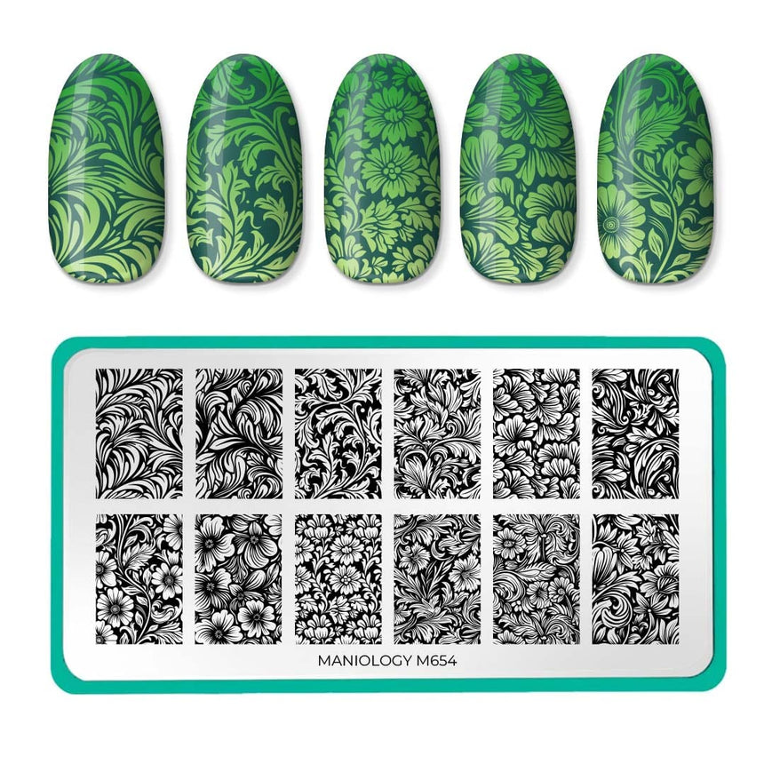 Maniology - Stamping Plate - Carved Motifs - M654 - Manicure & Pedicure Tools at Beyond Polish