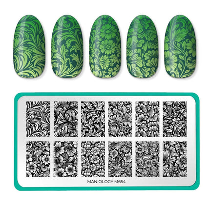 Maniology - Stamping Plate - Carved Motifs - M654 - Manicure & Pedicure Tools at Beyond Polish