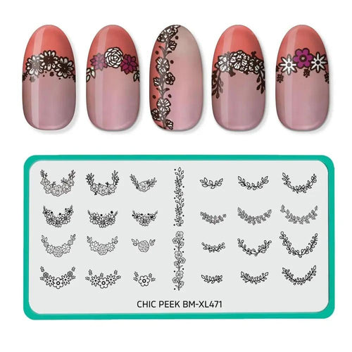 Maniology - Stamping Plate - Chic Peek: Flower Child #XL471