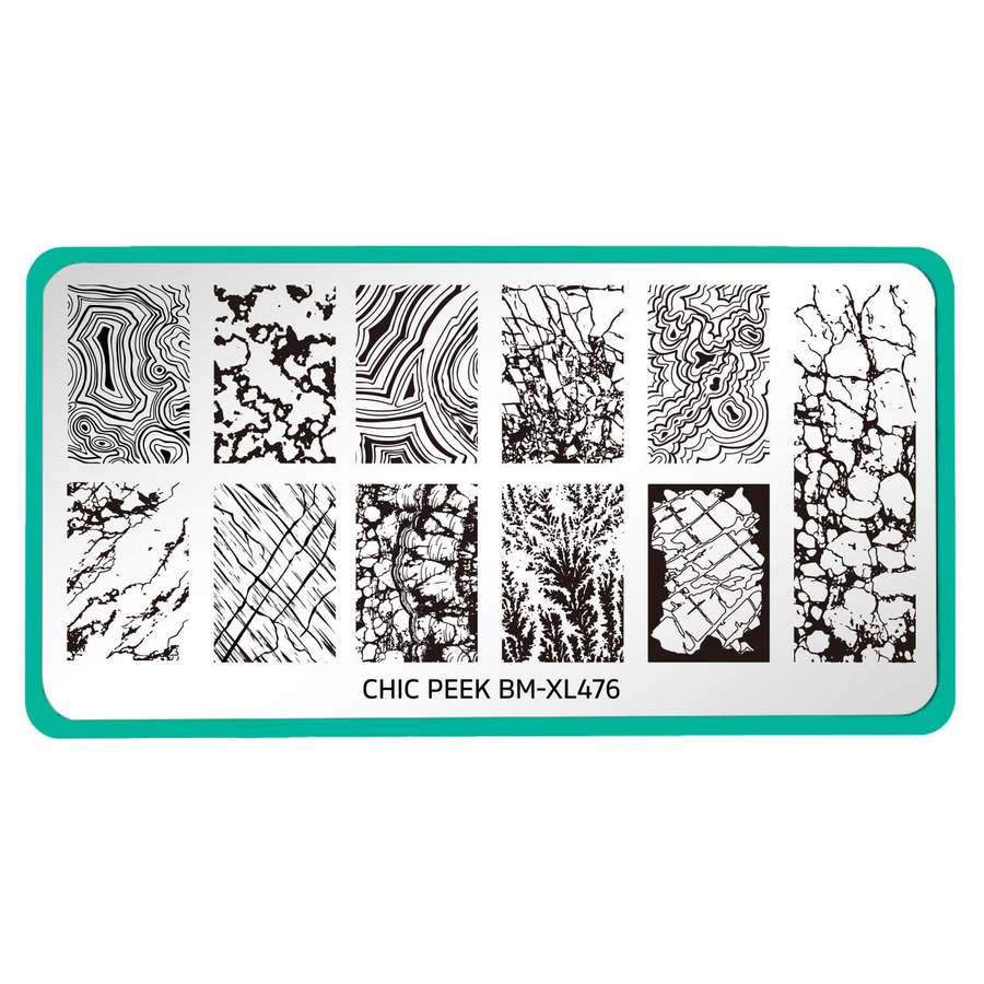 Maniology - Stamping Plate - Chic Peek: Heart of Stone #XL476 - Nail Art at Beyond Polish