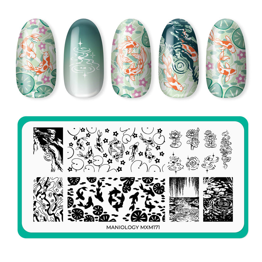 Maniology - Stamping Plate - Enchanted Waters: Floating Mirage (MXM172) - Nail Art at Beyond Polish