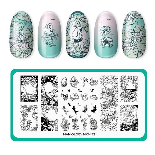 Maniology - Stamping Plate - Enchanted Waters: Floating Mirage (MXM172) - Nail Art at Beyond Polish