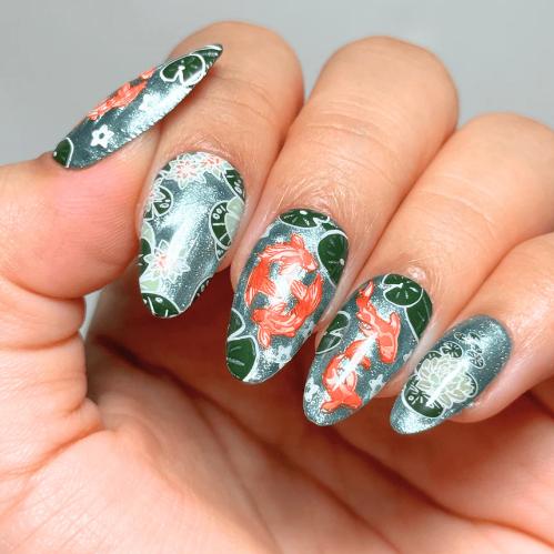 Maniology - Stamping Plate - Enchanted Waters: Lotus Mirror (MXM171) - Nail Art at Beyond Polish