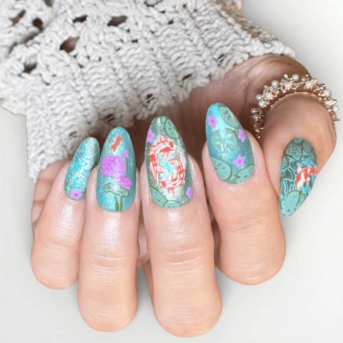 Maniology - Stamping Plate - Enchanted Waters: Lotus Mirror (MXM171) - Nail Art at Beyond Polish