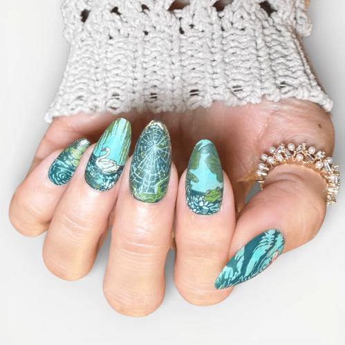 Maniology - Stamping Plate - Enchanted Waters: Lotus Mirror (MXM171) - Nail Art at Beyond Polish