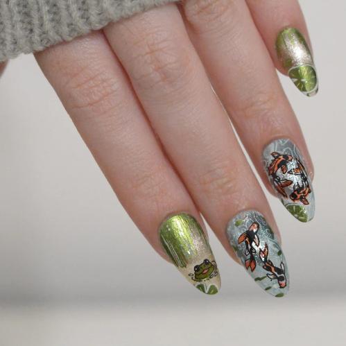 Maniology - Stamping Plate - Enchanted Waters: Lotus Mirror (MXM171) - Nail Art at Beyond Polish