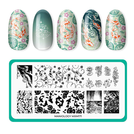 Maniology - Stamping Plate - Enchanted Waters: Lotus Mirror (MXM171) - Nail Art at Beyond Polish