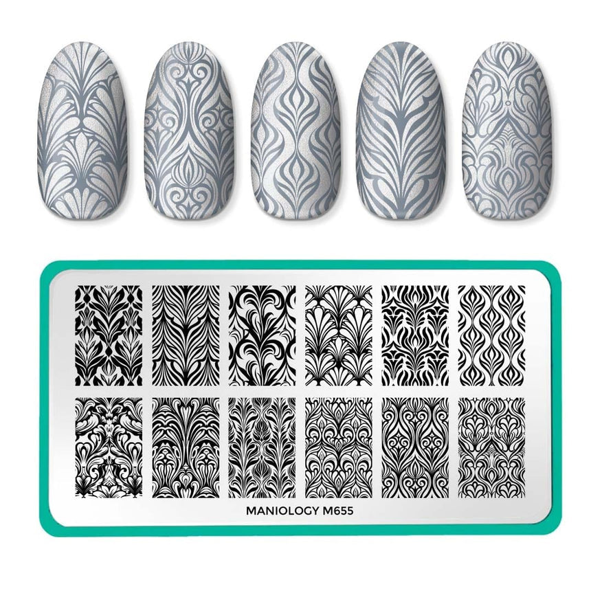 Maniology - Stamping Plate - Etched In Steel - M655 - Manicure & Pedicure Tools at Beyond Polish