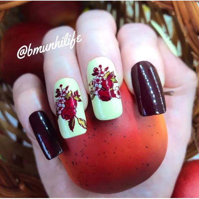 Maniology - Stamping Plate - Fall Layers: Harvest Blooms #M075 - Nail Art at Beyond Polish