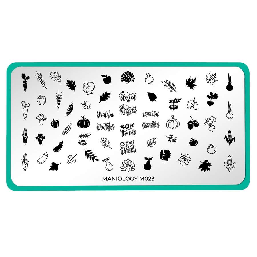 Maniology - Stamping Plate - Fall Occasions: Holiday Harvest #M023 - Nail Art at Beyond Polish