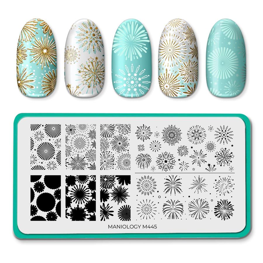 Maniology - Stamping Plate - Fireworks Frenzy (M445) - Nail Art at Beyond Polish