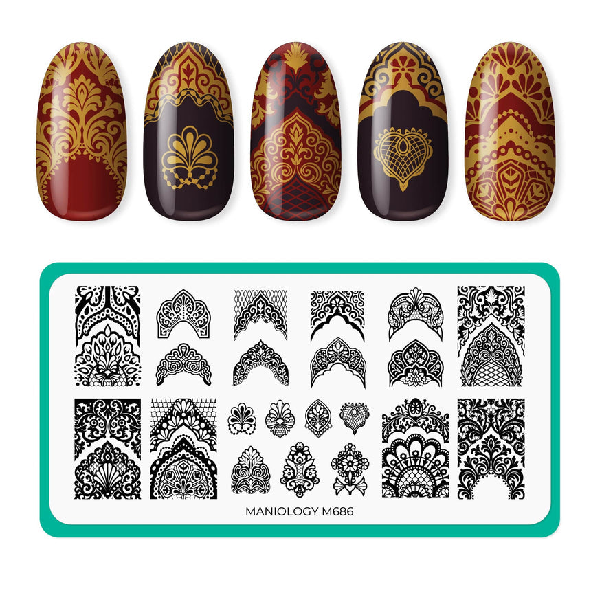 Maniology - Stamping Plate - Fit for a Queen (M686) - Manicure & Pedicure Tools at Beyond Polish
