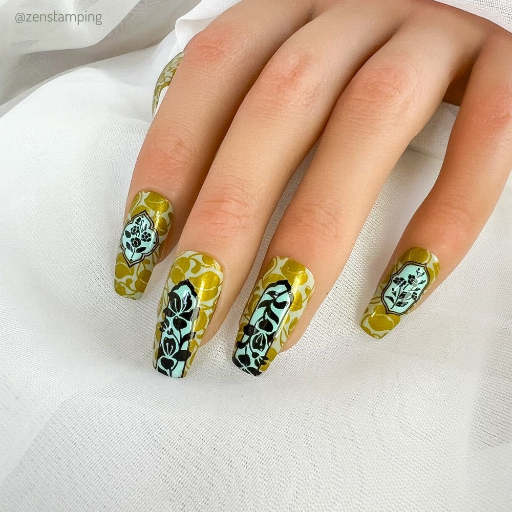 Maniology - Stamping Plate - Fleur Nouveau #M470 - Nail Art at Beyond Polish
