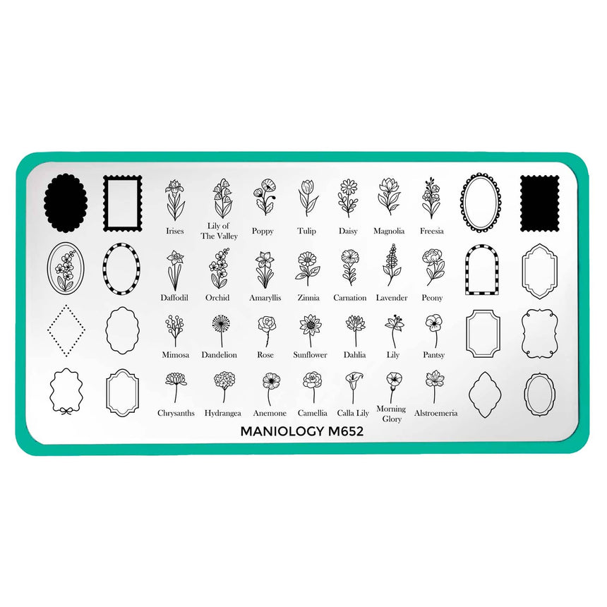 Maniology - Stamping Plate - Floral Moments (M652) - Manicure & Pedicure Tools at Beyond Polish