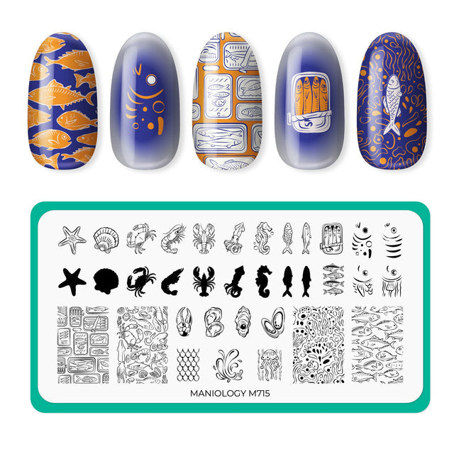 Maniology - Stamping Plate - Fresh Catch (M715) - Nail Art at Beyond Polish