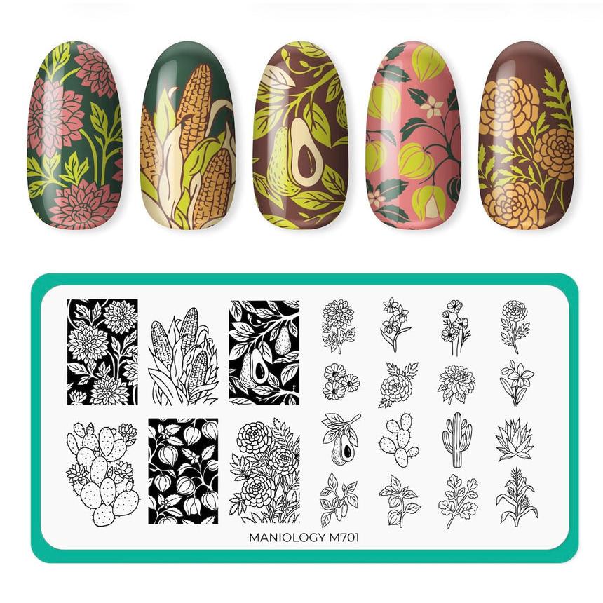 Maniology - Stamping Plate - Garden Fresh #M701 - Nail Art at Beyond Polish