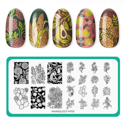 Maniology - Stamping Plate - Garden Fresh #M701 - Nail Art at Beyond Polish