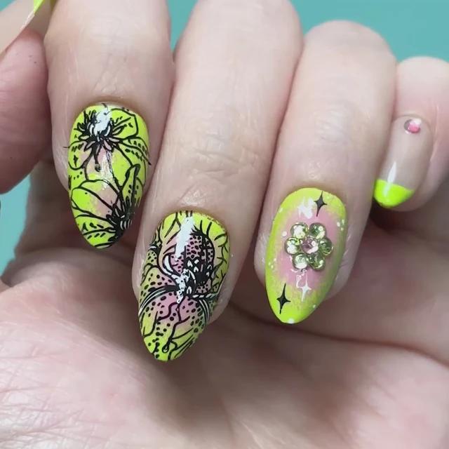 Maniology - Stamping Plate - Garden Gems: Diamond Dewdrop (Mxm176) - Nail Art at Beyond Polish