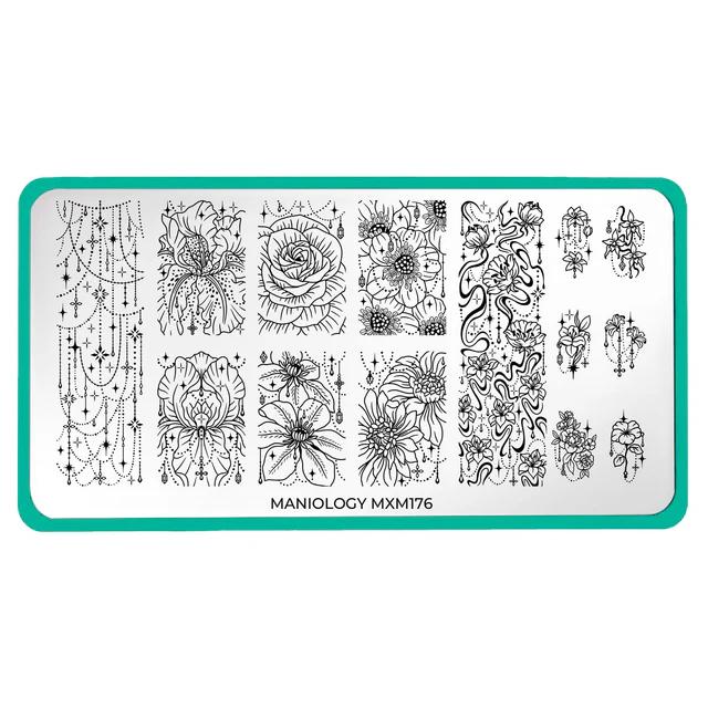 Maniology - Stamping Plate - Garden Gems: Diamond Dewdrop (Mxm176) - Nail Art at Beyond Polish