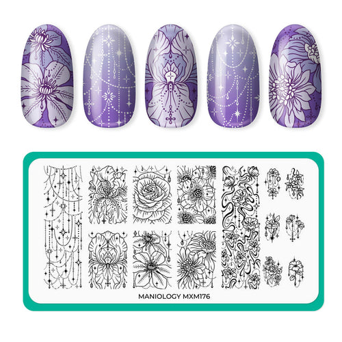 Maniology - Stamping Plate - Garden Gems: Diamond Dewdrop (Mxm176)