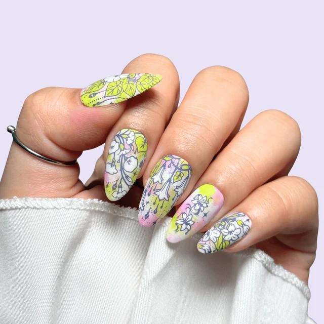 Maniology - Stamping Plate - Garden Gems: Gemstone Bouquet (Mxm175) - Nail Art at Beyond Polish