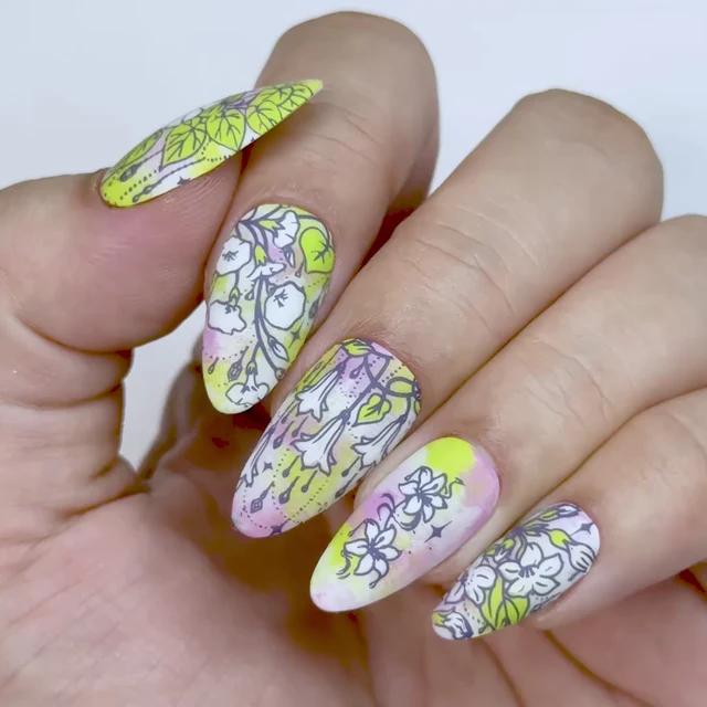 Maniology - Stamping Plate - Garden Gems: Gemstone Bouquet (Mxm175) - Nail Art at Beyond Polish