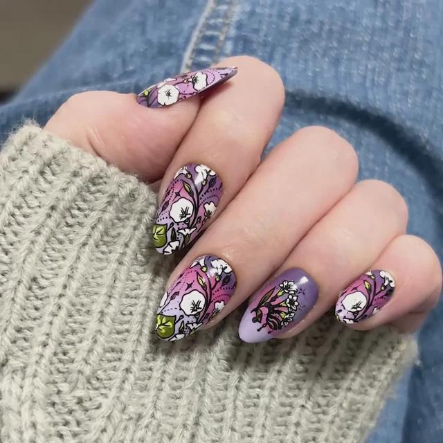 Maniology - Stamping Plate - Garden Gems: Gemstone Bouquet (Mxm175) - Nail Art at Beyond Polish