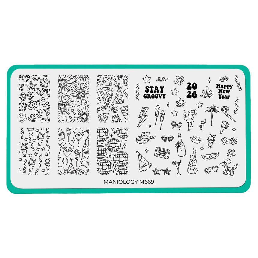 Maniology - Stamping Plate - Groovy NY (M669) - Manicure & Pedicure Tools at Beyond Polish