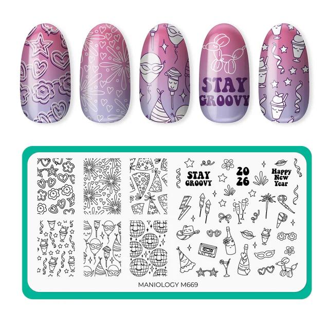 Maniology - Stamping Plate - Groovy NY (M669) - Manicure & Pedicure Tools at Beyond Polish
