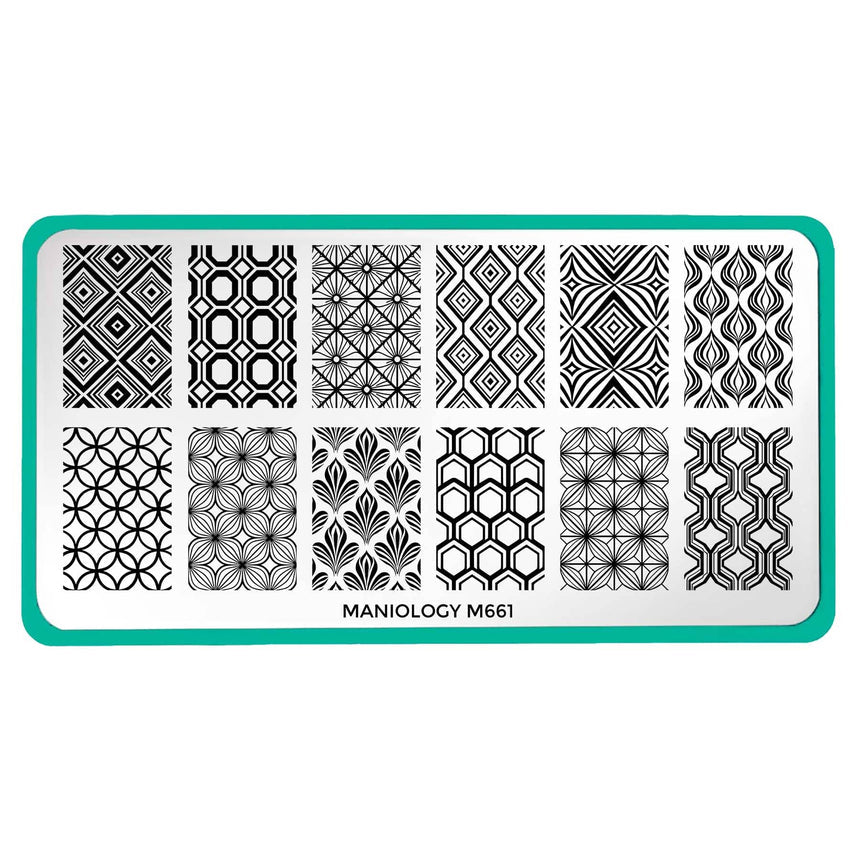 Maniology - Stamping Plate - Groovy Shapes (M661) - Manicure & Pedicure Tools at Beyond Polish