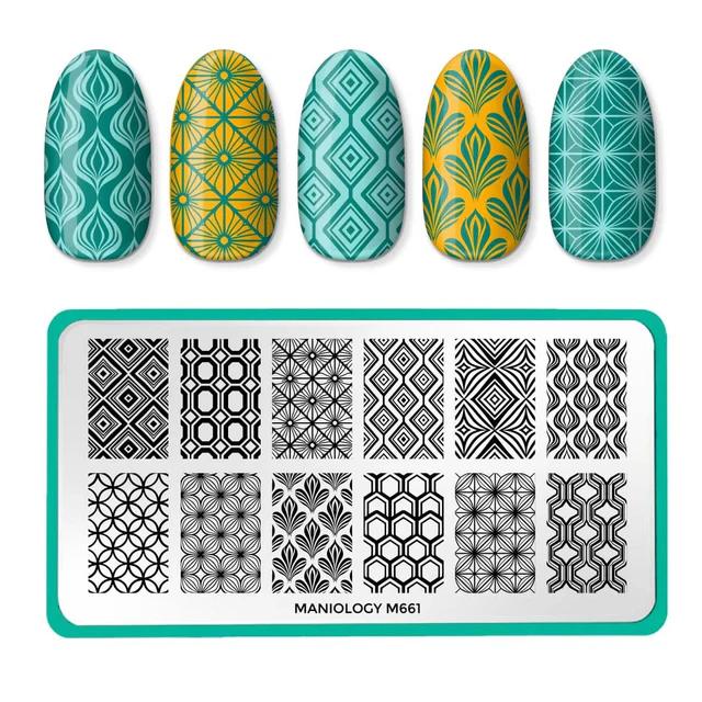 Maniology - Stamping Plate - Groovy Shapes (M661) - Manicure & Pedicure Tools at Beyond Polish
