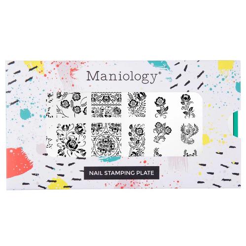 Maniology - Stamping Plate - Gzhel Roses - M674 - Manicure & Pedicure Tools at Beyond Polish