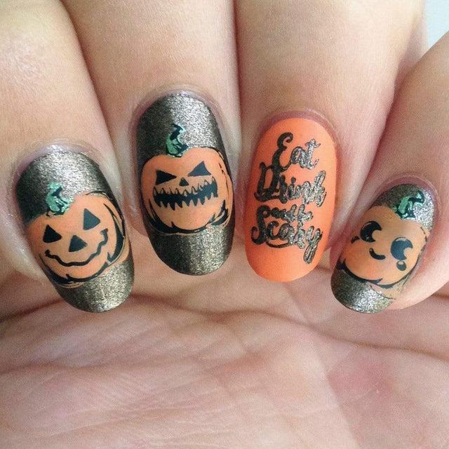 Maniology - Stamping Plate - Halloween: Bad to the Bone #M158 - Nail Art at Beyond Polish