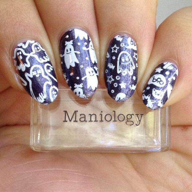 Maniology - Stamping Plate - Halloween: Ghosted #M056 - Nail Art at Beyond Polish