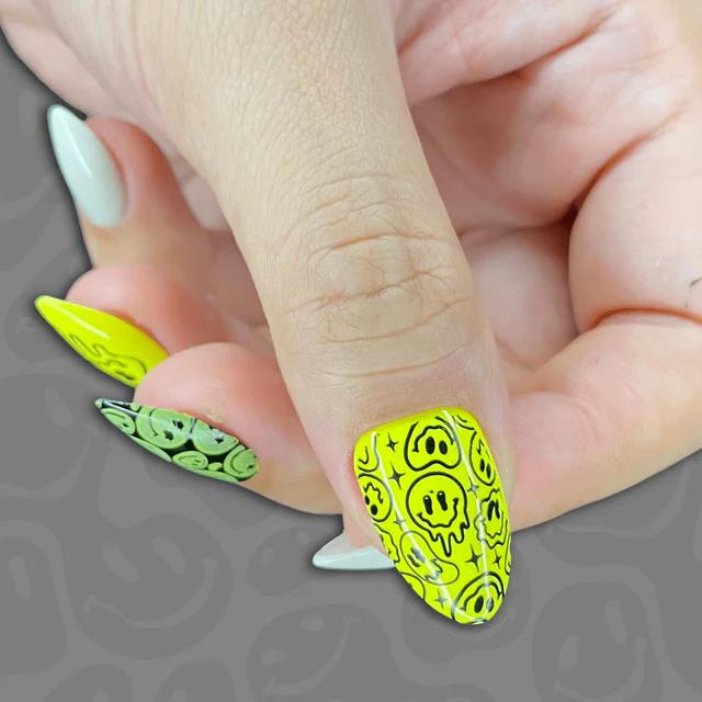 Maniology - Stamping Plate - Happy Face Nails #M439 - Nail Art at Beyond Polish