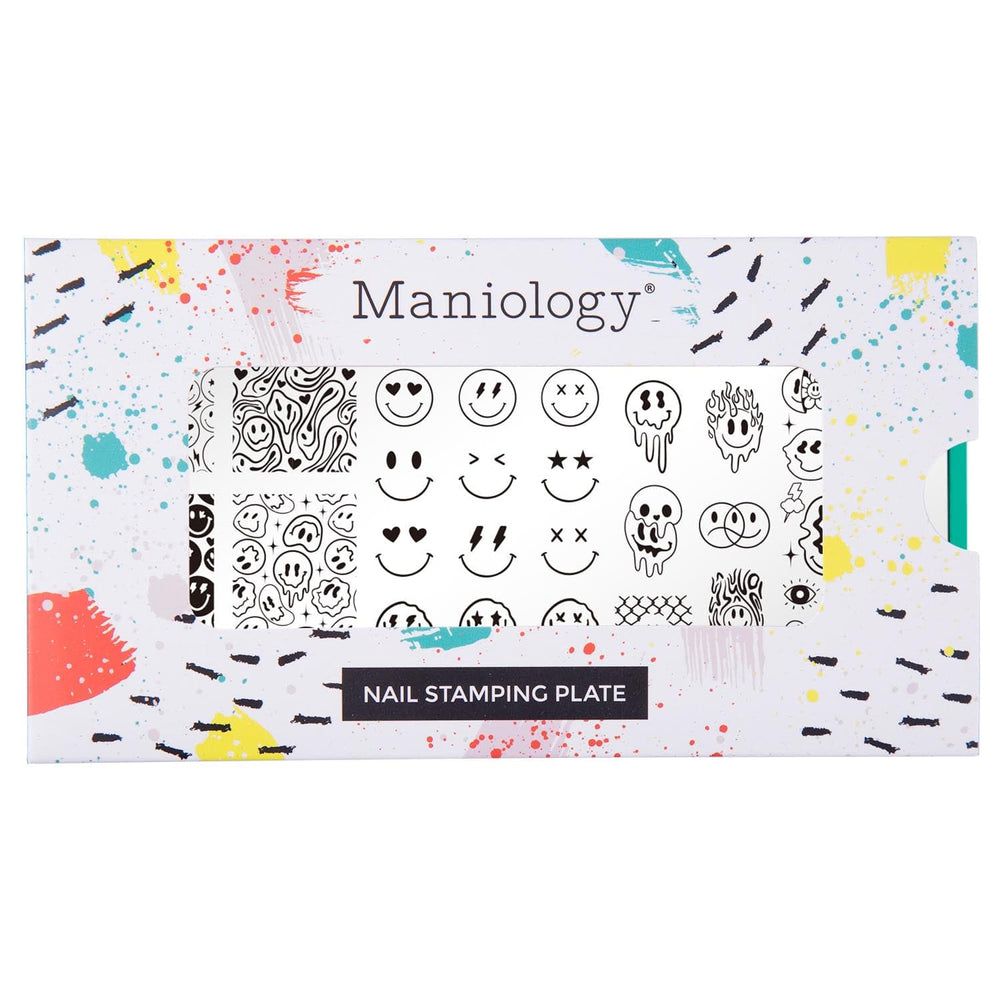 Maniology - Stamping Plate - Happy Face Nails #M439 - Nail Art at Beyond Polish