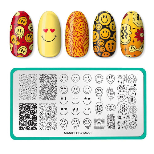 Maniology - Stamping Plate - Happy Face Nails #M439
