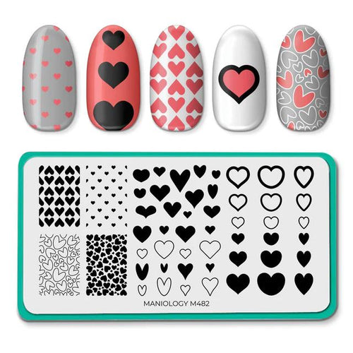 Maniology - Stamping Plate - Happy Hearts #M482