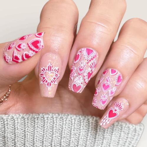 Maniology - Stamping Plate - Heart To Heart #M697 - Nail Art at Beyond Polish