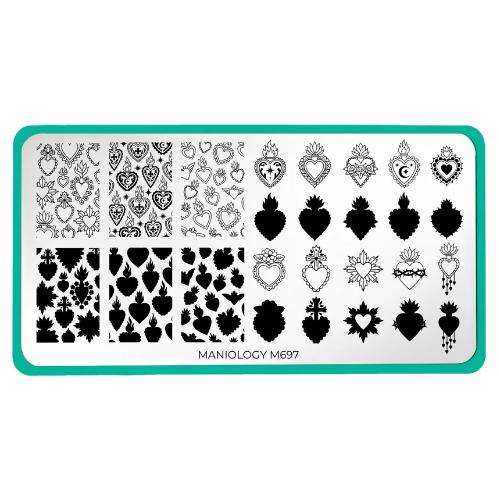 Maniology - Stamping Plate - Heart To Heart #M697 - Nail Art at Beyond Polish
