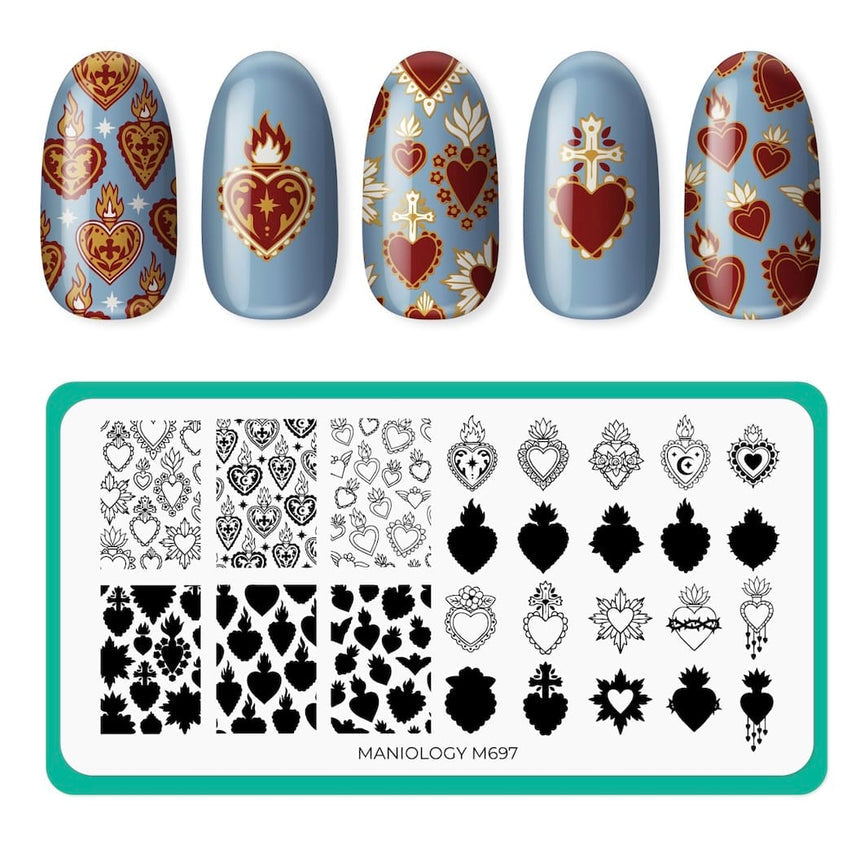 Maniology - Stamping Plate - Heart To Heart #M697 - Nail Art at Beyond Polish