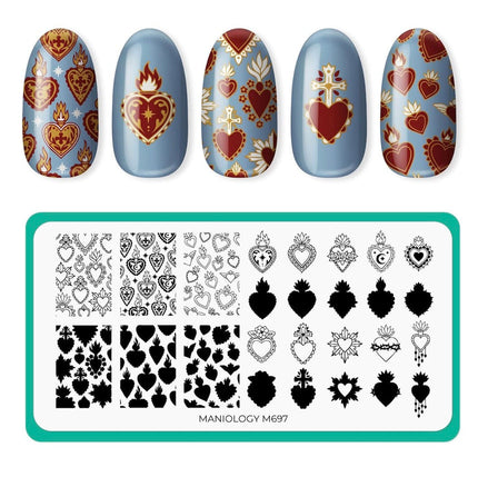 Maniology - Stamping Plate - Heart To Heart #M697 - Nail Art at Beyond Polish