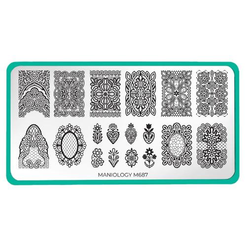 Maniology - Stamping Plate - Heritage Lace (M687) - Manicure & Pedicure Tools at Beyond Polish