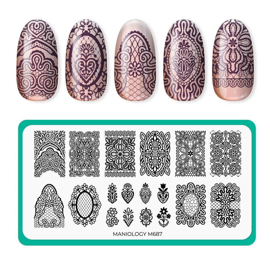 Maniology - Stamping Plate - Heritage Lace (M687) - Manicure & Pedicure Tools at Beyond Polish